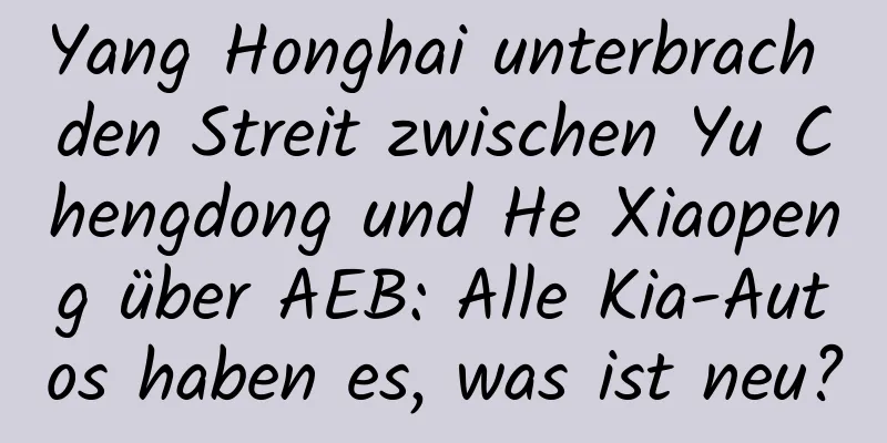 Yang Honghai unterbrach den Streit zwischen Yu Chengdong und He Xiaopeng über AEB: Alle Kia-Autos haben es, was ist neu?