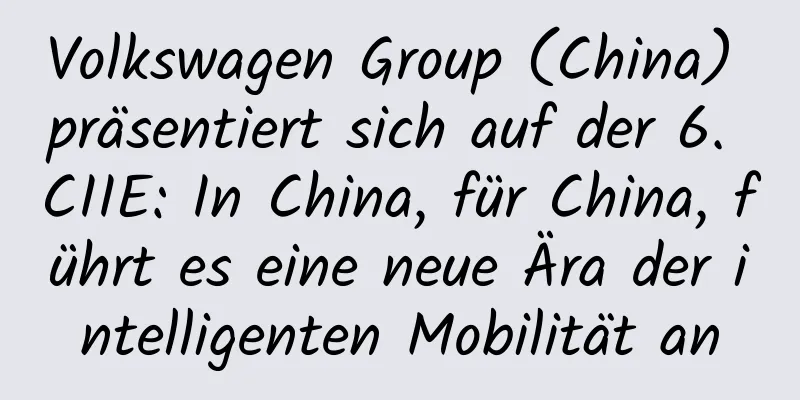 Volkswagen Group (China) präsentiert sich auf der 6. CIIE: In China, für China, führt es eine neue Ära der intelligenten Mobilität an