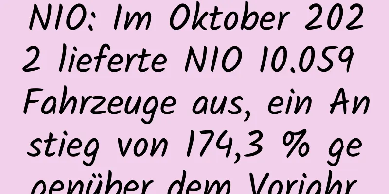 NIO: Im Oktober 2022 lieferte NIO 10.059 Fahrzeuge aus, ein Anstieg von 174,3 % gegenüber dem Vorjahr