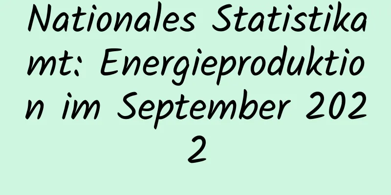 Nationales Statistikamt: Energieproduktion im September 2022