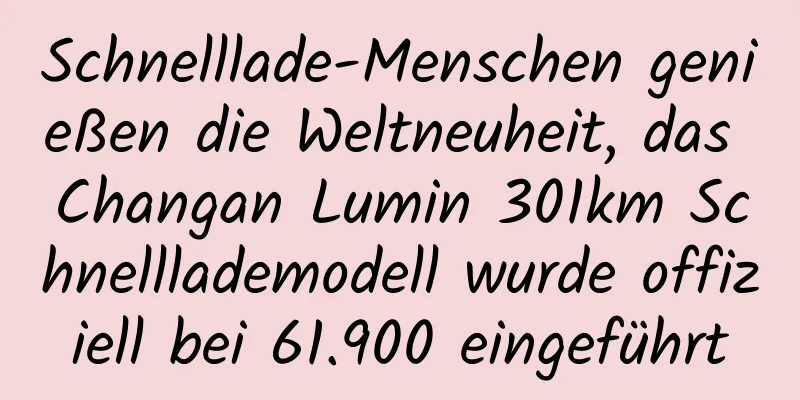 Schnelllade-Menschen genießen die Weltneuheit, das Changan Lumin 301km Schnelllademodell wurde offiziell bei 61.900 eingeführt