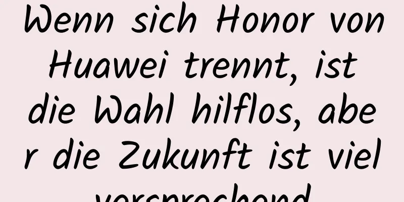 Wenn sich Honor von Huawei trennt, ist die Wahl hilflos, aber die Zukunft ist vielversprechend