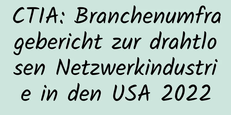 CTIA: Branchenumfragebericht zur drahtlosen Netzwerkindustrie in den USA 2022