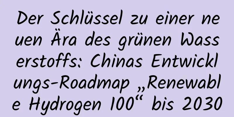 Der Schlüssel zu einer neuen Ära des grünen Wasserstoffs: Chinas Entwicklungs-Roadmap „Renewable Hydrogen 100“ bis 2030
