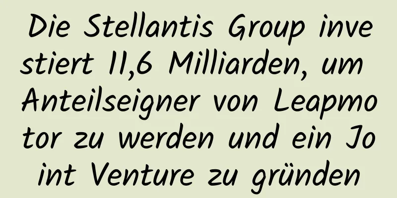 Die Stellantis Group investiert 11,6 Milliarden, um Anteilseigner von Leapmotor zu werden und ein Joint Venture zu gründen