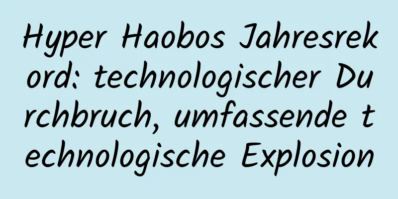 Hyper Haobos Jahresrekord: technologischer Durchbruch, umfassende technologische Explosion