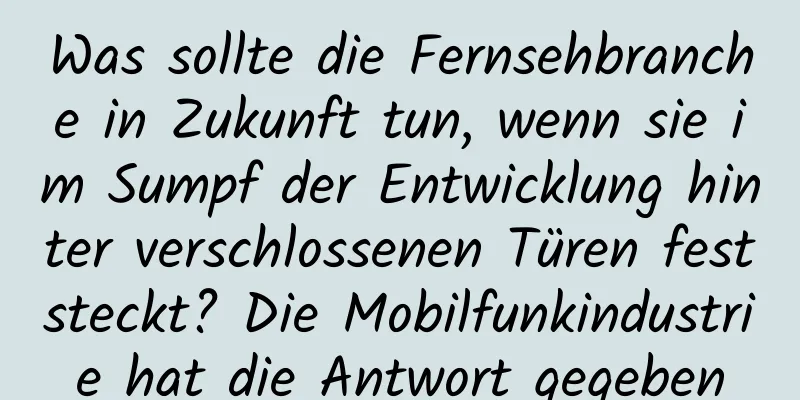 Was sollte die Fernsehbranche in Zukunft tun, wenn sie im Sumpf der Entwicklung hinter verschlossenen Türen feststeckt? Die Mobilfunkindustrie hat die Antwort gegeben