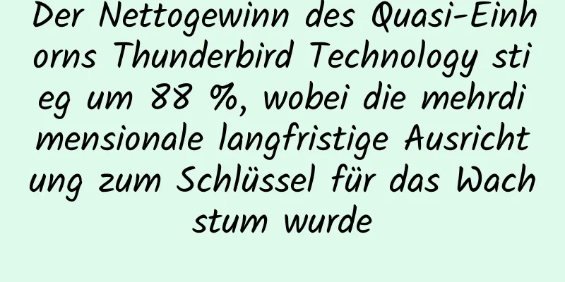 Der Nettogewinn des Quasi-Einhorns Thunderbird Technology stieg um 88 %, wobei die mehrdimensionale langfristige Ausrichtung zum Schlüssel für das Wachstum wurde