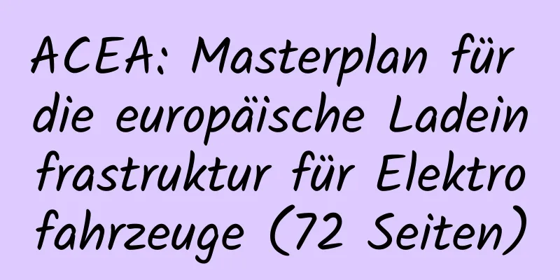ACEA: Masterplan für die europäische Ladeinfrastruktur für Elektrofahrzeuge (72 Seiten)