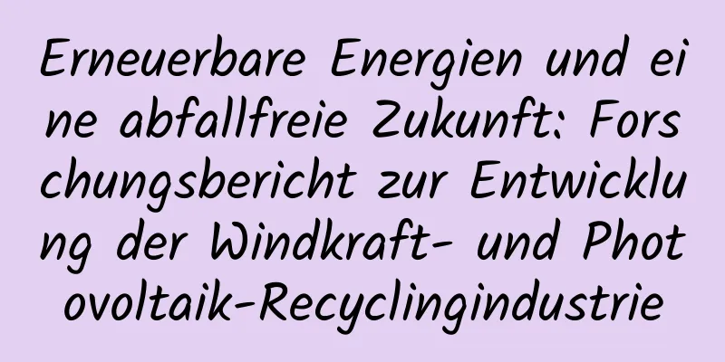 Erneuerbare Energien und eine abfallfreie Zukunft: Forschungsbericht zur Entwicklung der Windkraft- und Photovoltaik-Recyclingindustrie