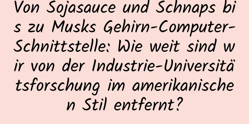 Von Sojasauce und Schnaps bis zu Musks Gehirn-Computer-Schnittstelle: Wie weit sind wir von der Industrie-Universitätsforschung im amerikanischen Stil entfernt?