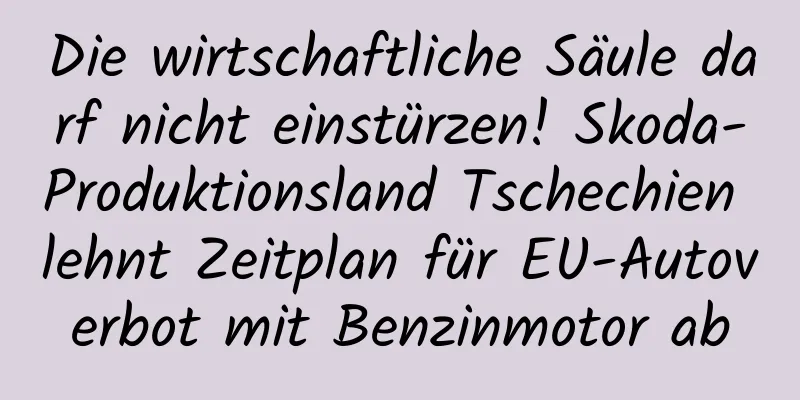 Die wirtschaftliche Säule darf nicht einstürzen! Skoda-Produktionsland Tschechien lehnt Zeitplan für EU-Autoverbot mit Benzinmotor ab