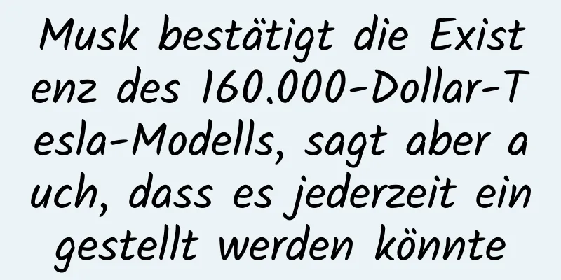 Musk bestätigt die Existenz des 160.000-Dollar-Tesla-Modells, sagt aber auch, dass es jederzeit eingestellt werden könnte