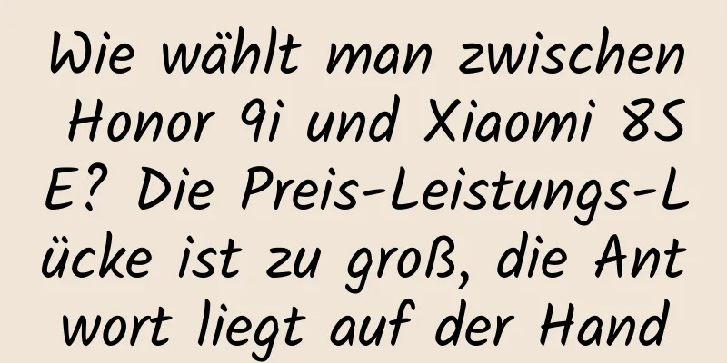 Wie wählt man zwischen Honor 9i und Xiaomi 8SE? Die Preis-Leistungs-Lücke ist zu groß, die Antwort liegt auf der Hand