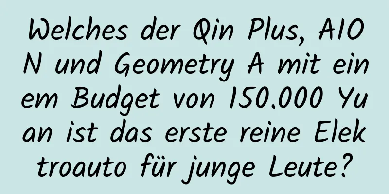 Welches der Qin Plus, AION und Geometry A mit einem Budget von 150.000 Yuan ist das erste reine Elektroauto für junge Leute?