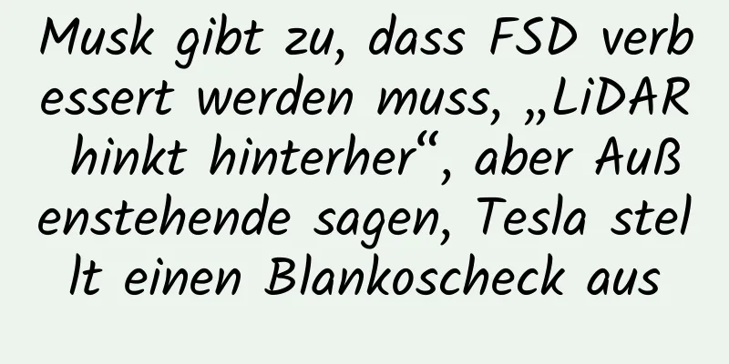 Musk gibt zu, dass FSD verbessert werden muss, „LiDAR hinkt hinterher“, aber Außenstehende sagen, Tesla stellt einen Blankoscheck aus