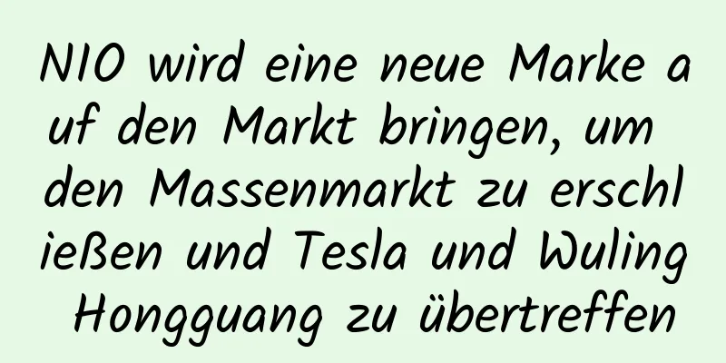 NIO wird eine neue Marke auf den Markt bringen, um den Massenmarkt zu erschließen und Tesla und Wuling Hongguang zu übertreffen