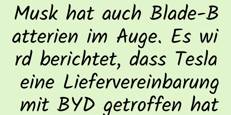 Musk hat auch Blade-Batterien im Auge. Es wird berichtet, dass Tesla eine Liefervereinbarung mit BYD getroffen hat