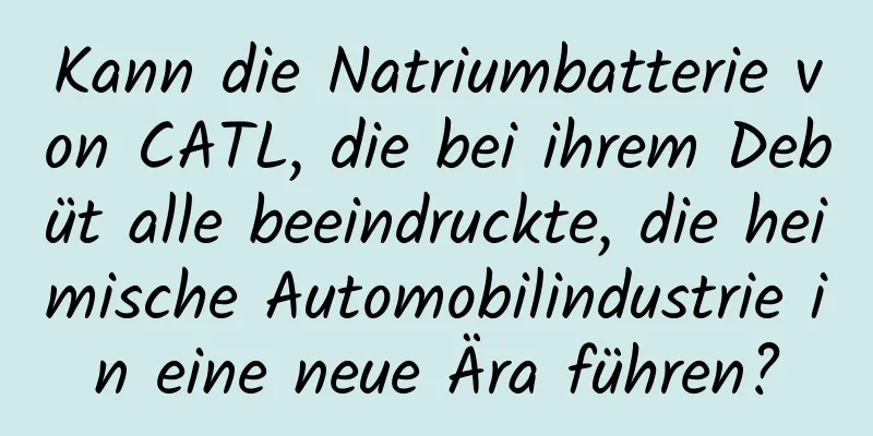 Kann die Natriumbatterie von CATL, die bei ihrem Debüt alle beeindruckte, die heimische Automobilindustrie in eine neue Ära führen?