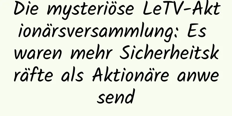 Die mysteriöse LeTV-Aktionärsversammlung: Es waren mehr Sicherheitskräfte als Aktionäre anwesend