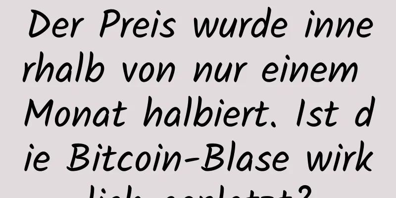 Der Preis wurde innerhalb von nur einem Monat halbiert. Ist die Bitcoin-Blase wirklich geplatzt?