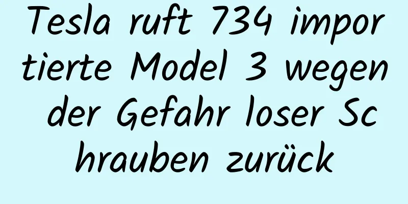 Tesla ruft 734 importierte Model 3 wegen der Gefahr loser Schrauben zurück