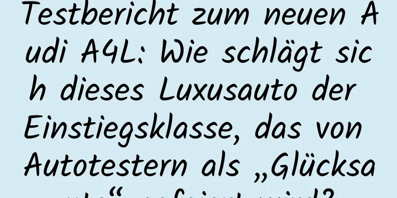 Testbericht zum neuen Audi A4L: Wie schlägt sich dieses Luxusauto der Einstiegsklasse, das von Autotestern als „Glücksauto“ gefeiert wird?