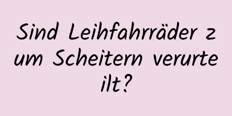 Sind Leihfahrräder zum Scheitern verurteilt?