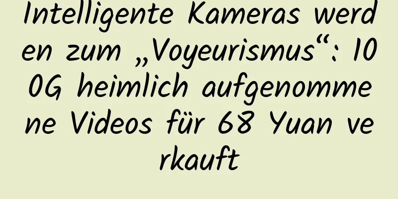Intelligente Kameras werden zum „Voyeurismus“: 100G heimlich aufgenommene Videos für 68 Yuan verkauft
