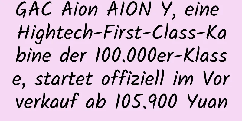 GAC Aion AION Y, eine Hightech-First-Class-Kabine der 100.000er-Klasse, startet offiziell im Vorverkauf ab 105.900 Yuan
