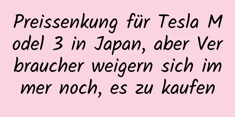 Preissenkung für Tesla Model 3 in Japan, aber Verbraucher weigern sich immer noch, es zu kaufen