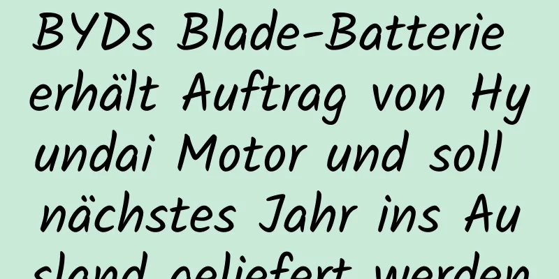 BYDs Blade-Batterie erhält Auftrag von Hyundai Motor und soll nächstes Jahr ins Ausland geliefert werden