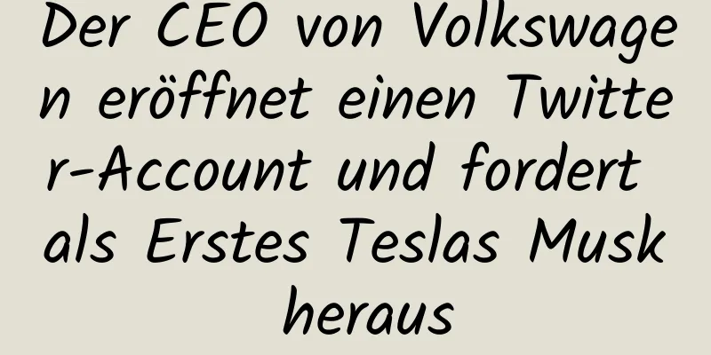 Der CEO von Volkswagen eröffnet einen Twitter-Account und fordert als Erstes Teslas Musk heraus