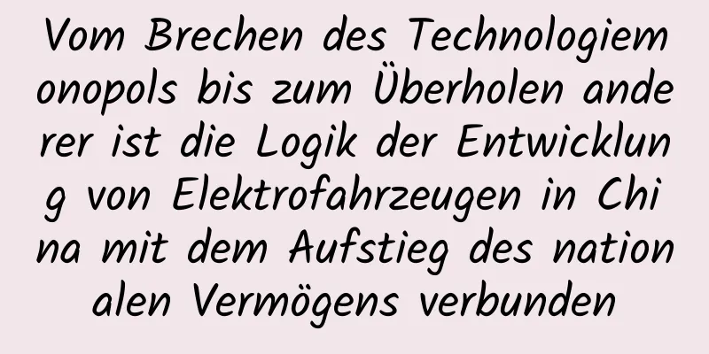 Vom Brechen des Technologiemonopols bis zum Überholen anderer ist die Logik der Entwicklung von Elektrofahrzeugen in China mit dem Aufstieg des nationalen Vermögens verbunden