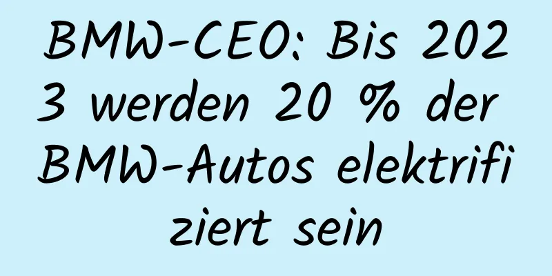 BMW-CEO: Bis 2023 werden 20 % der BMW-Autos elektrifiziert sein