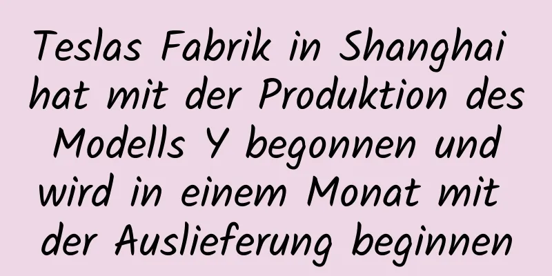 Teslas Fabrik in Shanghai hat mit der Produktion des Modells Y begonnen und wird in einem Monat mit der Auslieferung beginnen