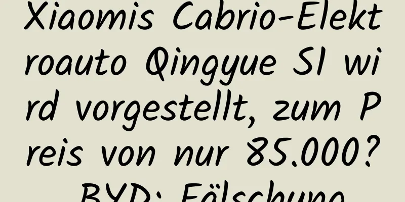 Xiaomis Cabrio-Elektroauto Qingyue S1 wird vorgestellt, zum Preis von nur 85.000? BYD: Fälschung