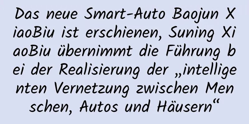 Das neue Smart-Auto Baojun XiaoBiu ist erschienen, Suning XiaoBiu übernimmt die Führung bei der Realisierung der „intelligenten Vernetzung zwischen Menschen, Autos und Häusern“