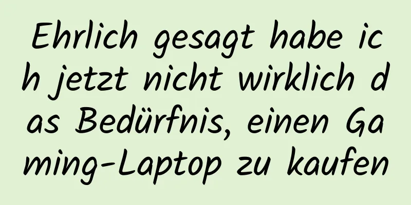 Ehrlich gesagt habe ich jetzt nicht wirklich das Bedürfnis, einen Gaming-Laptop zu kaufen