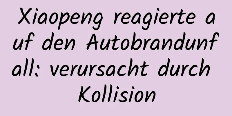 Xiaopeng reagierte auf den Autobrandunfall: verursacht durch Kollision