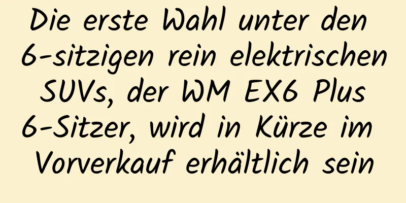 Die erste Wahl unter den 6-sitzigen rein elektrischen SUVs, der WM EX6 Plus 6-Sitzer, wird in Kürze im Vorverkauf erhältlich sein