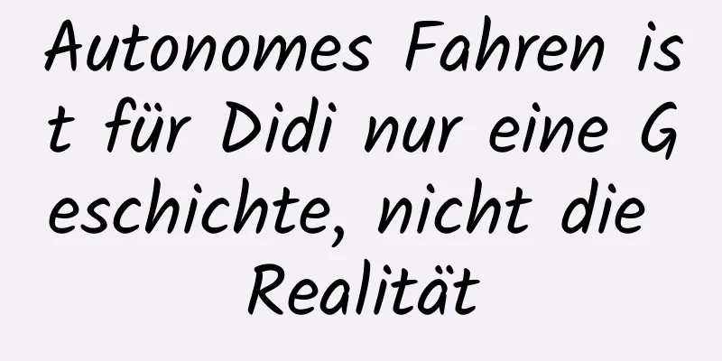 Autonomes Fahren ist für Didi nur eine Geschichte, nicht die Realität