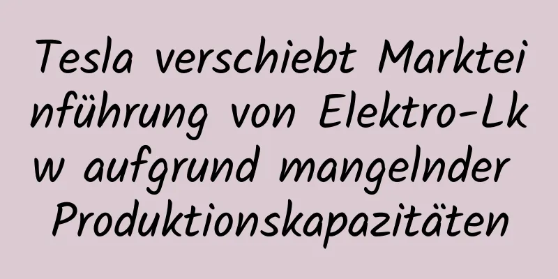Tesla verschiebt Markteinführung von Elektro-Lkw aufgrund mangelnder Produktionskapazitäten