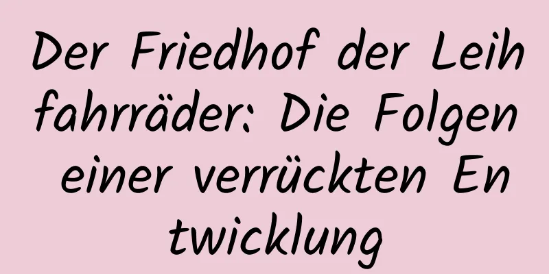 Der Friedhof der Leihfahrräder: Die Folgen einer verrückten Entwicklung