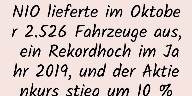 NIO lieferte im Oktober 2.526 Fahrzeuge aus, ein Rekordhoch im Jahr 2019, und der Aktienkurs stieg um 10 %