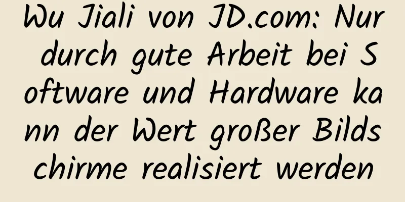 Wu Jiali von JD.com: Nur durch gute Arbeit bei Software und Hardware kann der Wert großer Bildschirme realisiert werden
