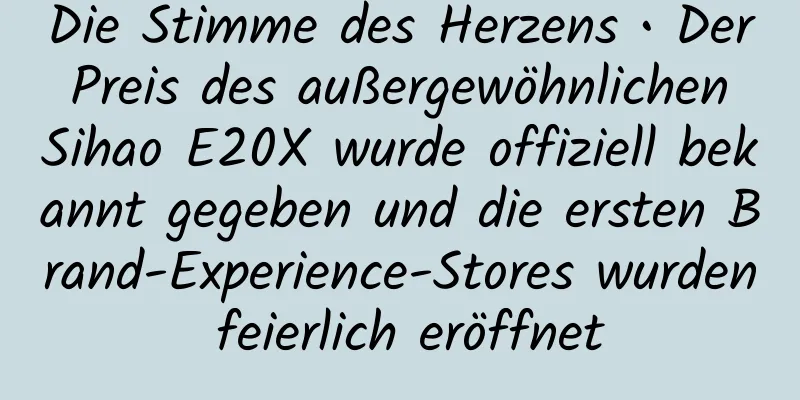 Die Stimme des Herzens • Der Preis des außergewöhnlichen Sihao E20X wurde offiziell bekannt gegeben und die ersten Brand-Experience-Stores wurden feierlich eröffnet