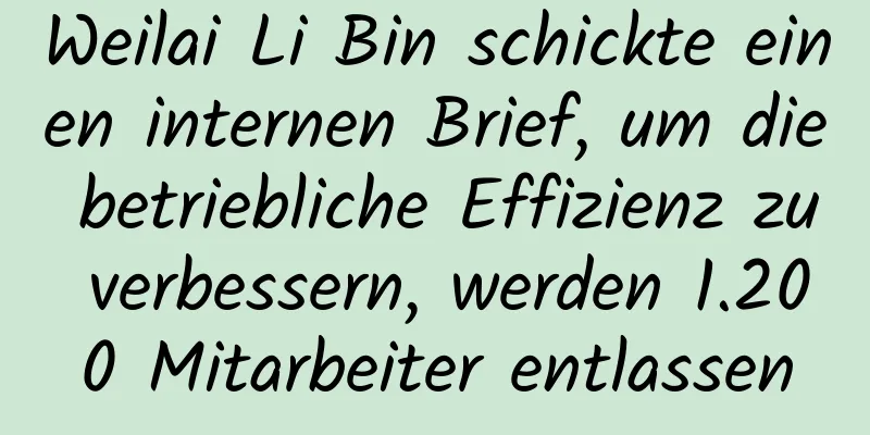 Weilai Li Bin schickte einen internen Brief, um die betriebliche Effizienz zu verbessern, werden 1.200 Mitarbeiter entlassen