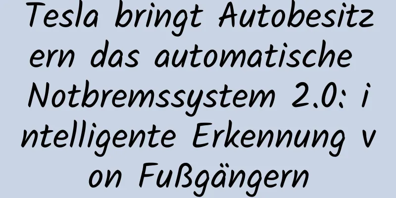 Tesla bringt Autobesitzern das automatische Notbremssystem 2.0: intelligente Erkennung von Fußgängern