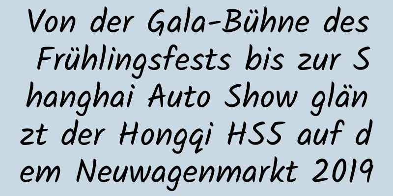 Von der Gala-Bühne des Frühlingsfests bis zur Shanghai Auto Show glänzt der Hongqi HS5 auf dem Neuwagenmarkt 2019